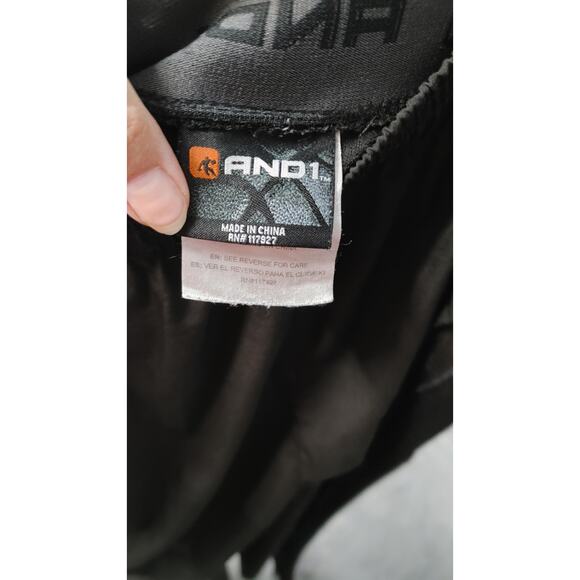 AND1 Basketball Pants Wind Zipper Leg Sz 2X Black Pull On - Picture 8 of 9